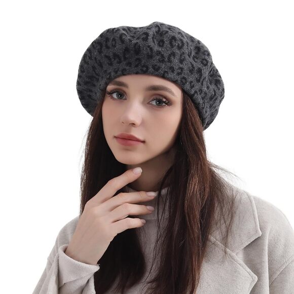 3774 Classic Wool Leopard Beret Hats For Women Man Painter Hat French Beret main image 8